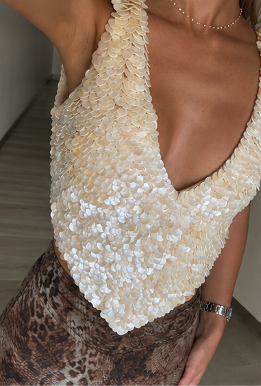 "MOANA" - Mother-of-pearl Top